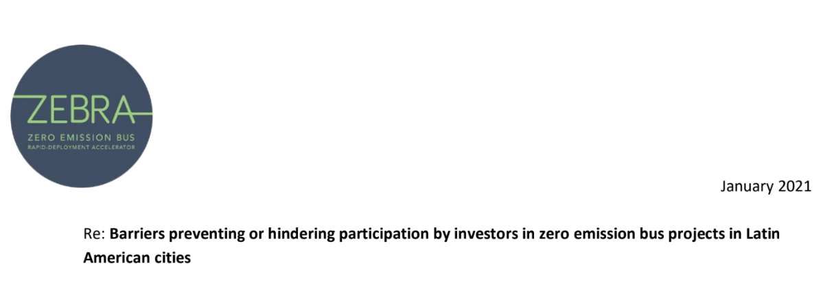 Memo: ZEBRA Investors Working Group – Barriers Identified