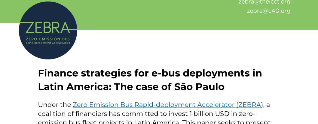 Estratégias financeiras para implantação de ônibus elétricos na América Latina – O caso de São Paulo